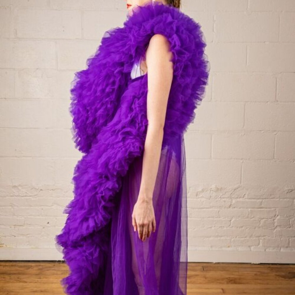 Sophisticated Semi Sheer Opera Coat - Picture 4 of 4